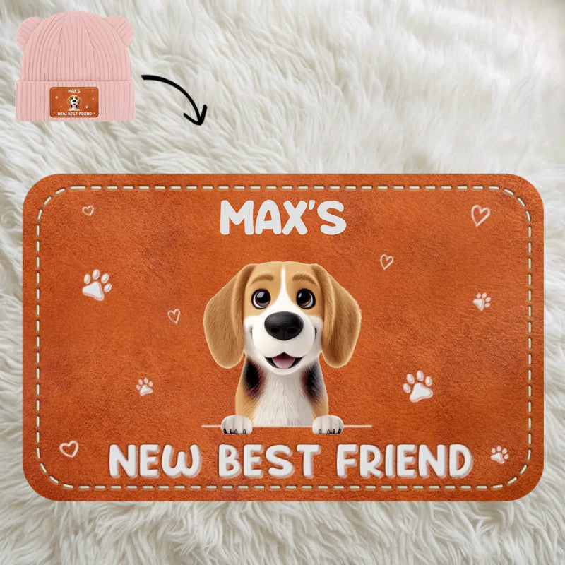 Custom Name Puppy New Best Friend Gifts for Baby - Personalized Baby Beanie and Mittens Set