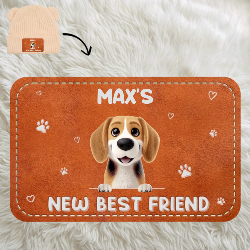Custom Name Puppy New Best Friend Gifts for Baby - Personalized Baby Beanie and Mittens Set