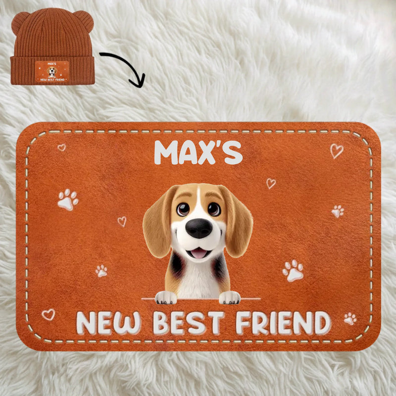 Custom Name Puppy New Best Friend Gifts for Baby - Personalized Baby Beanie and Mittens Set