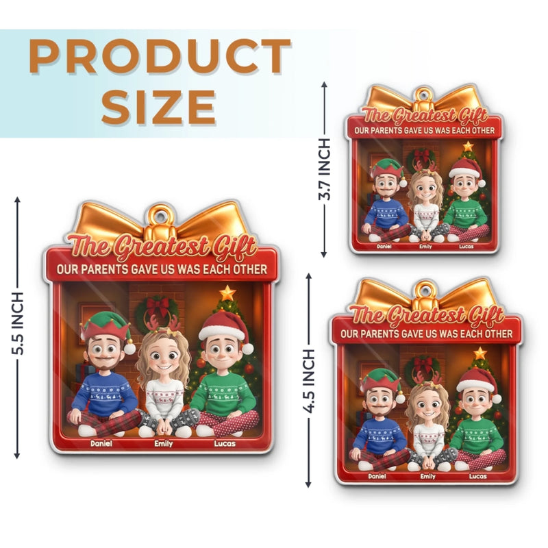Custom Name Christmas Family Gifts for Parents - Personalized Ornament