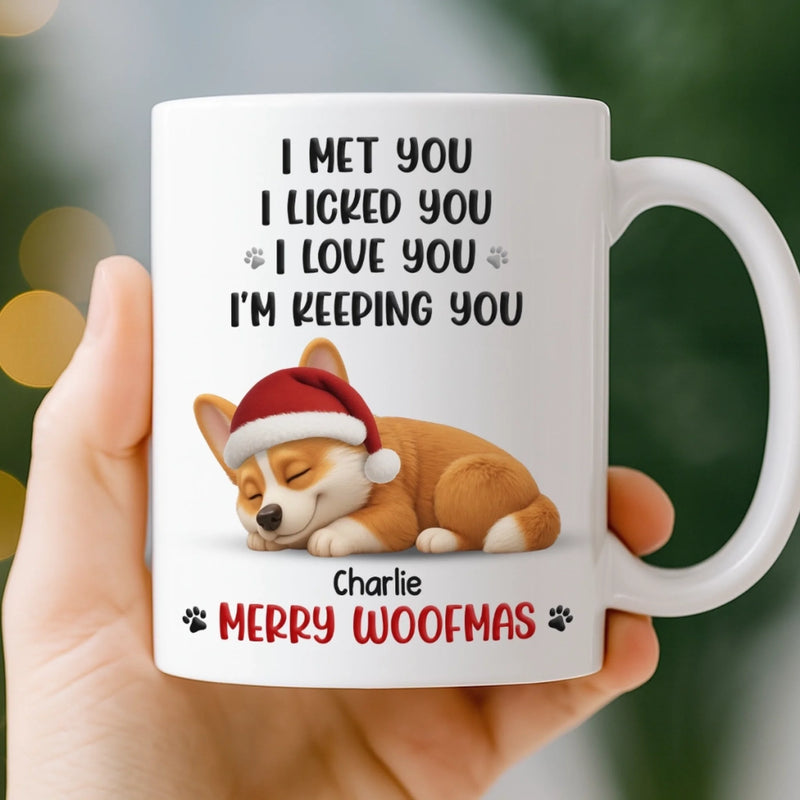 Custom Mug - Personalized Christmas Birthday Gifts For Dog Lovers, Dog Dad And Mom - Love At First Lick
