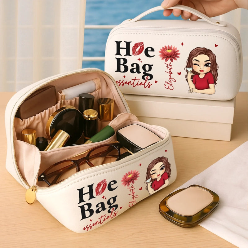 Sassy Beauty Essentials Gifts for Women - Leather Travel Toiletry Bag