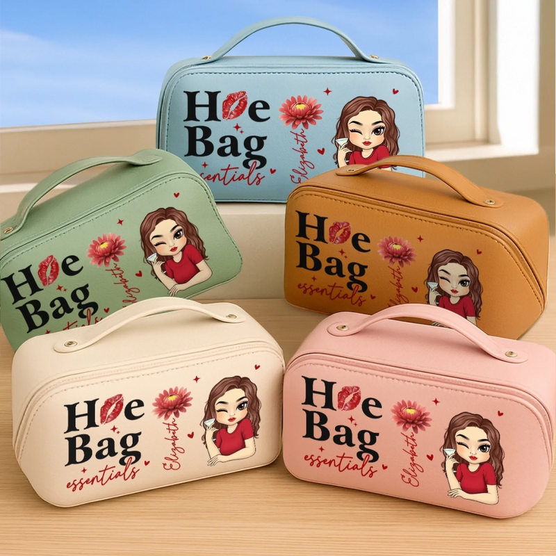 Sassy Beauty Essentials Gifts for Women - Leather Travel Toiletry Bag