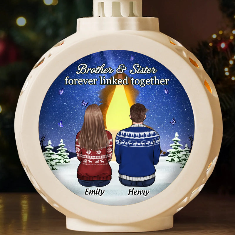 Custom Candlelight Lantern Ornament -  Personalized Christmas Birthday Gifts For Brother, Sister - Shine Through Our Hearts