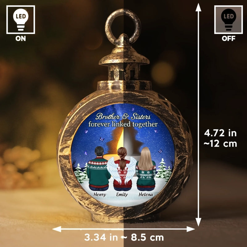 Custom Candlelight Lantern Ornament -  Personalized Christmas Birthday Gifts For Brother, Sister - Shine Through Our Hearts
