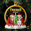 Custom Acrylic Ornament - Personalized Best Friend Christmas Birthday Gifts For Women, Besties, Sisters, BFF - Candy Canes And Cozy Talks