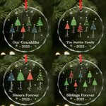 Custom Name Christmas Sibling Gifts - Personalized Glass Ornament