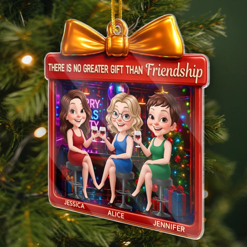 Custom Acrylic Ornament - Personalized Best Friend Christmas Birthday Gifts For Women, Besties, Sisters, BFF - Kindred Hearts Endless Laughs