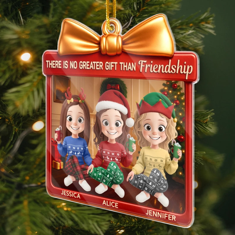 Custom Acrylic Ornament - Personalized Best Friend Christmas Birthday Gifts For Women, Besties, Sisters, BFF - Friendship Is The Real Magic