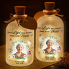 Custom Photo Glass Bottle LED Light - Personalized Christmas Memorial Sympathy Gifts For Loss Of Mom, Dad - Love Remains Beyond The Stars