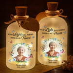 Custom Photo Memorial Keepsake for Grandma - Personalized LED Jar Light