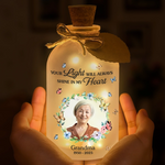 Custom Photo Memorial Keepsake for Grandma - Personalized LED Jar Light