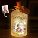 Custom Photo Memorial Keepsake for Grandma - Personalized LED Jar Light