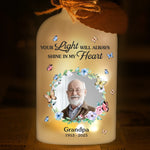Custom Photo Memorial Keepsake for Grandma - Personalized LED Jar Light