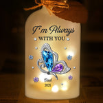 Custom Memorial Butterfly Gifts for Parents - Personalized LED Jar Light