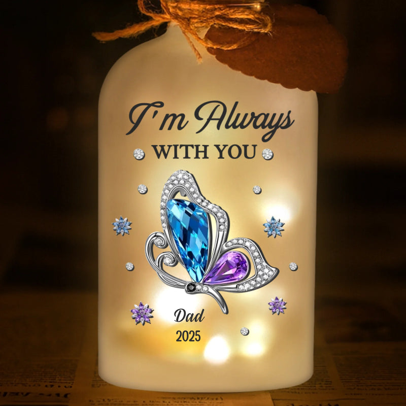 Custom Memorial Butterfly Gifts for Parents - Personalized LED Jar Light