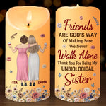 Custom Name Unbiological Sister Gifts - Personalized LED Candle