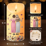Custom Name Unbiological Sister Gifts - Personalized LED Candle