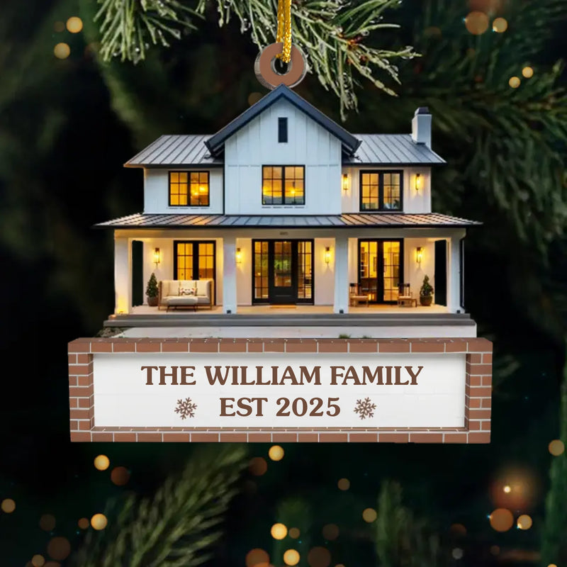 Custom Family Name Christmas House Gifts - Personalized Ornament