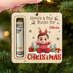 Custom Name Christmas Cash Gift for Kids - Personalized Ornament