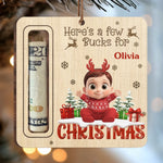 Custom Name Christmas Cash Gift for Kids - Personalized Ornament