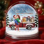 Custom Name You & Me and the Fur Babies Christmas Gifts - Personalized Acrylic Snow Globe