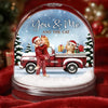 Custom Acrylic Snow Globe - Personalized  Anniversary Christmas Wedding Gifts For Husband And Wife, Gifts For Cat Lovers, Cat Mom And Dad - You Me And The Cat