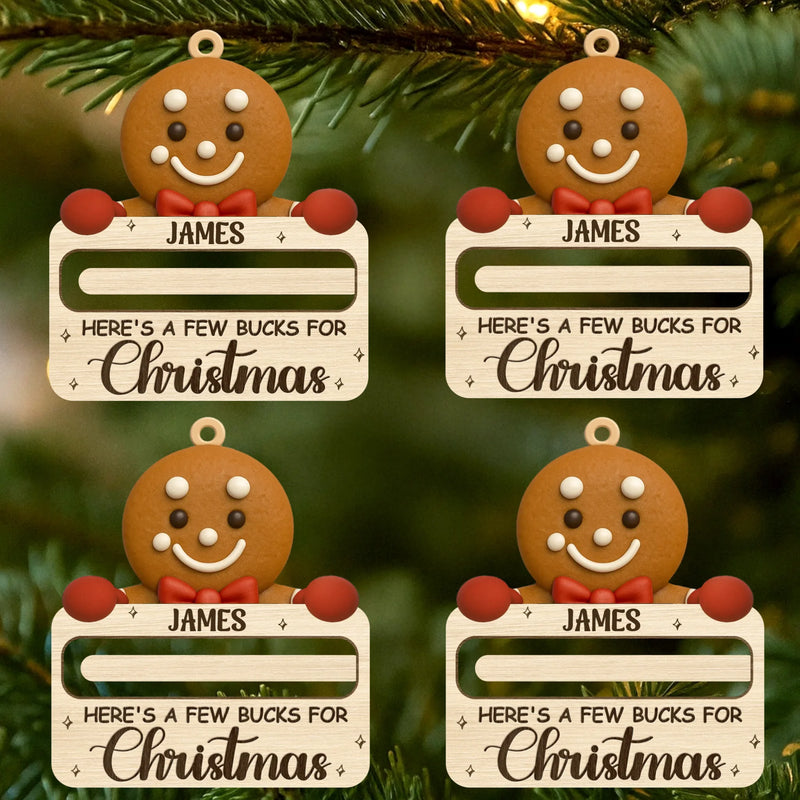 Custom Name Reindeer Christmas Money Gift - Personalized Ornament