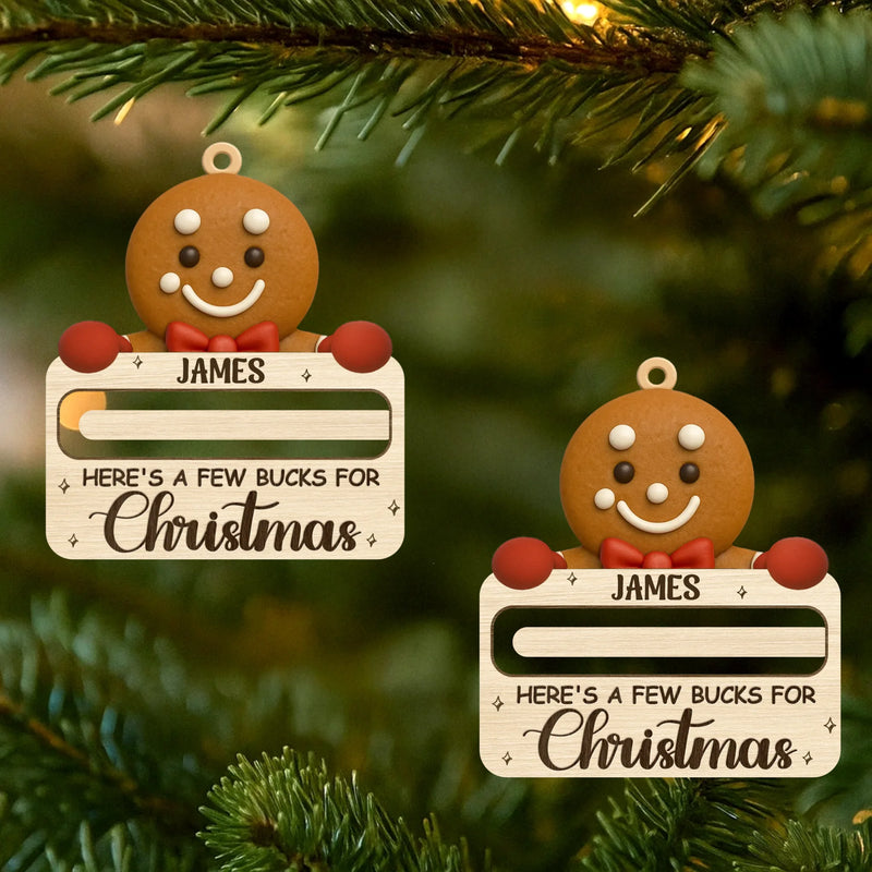 Custom Name Reindeer Christmas Money Gift - Personalized Ornament