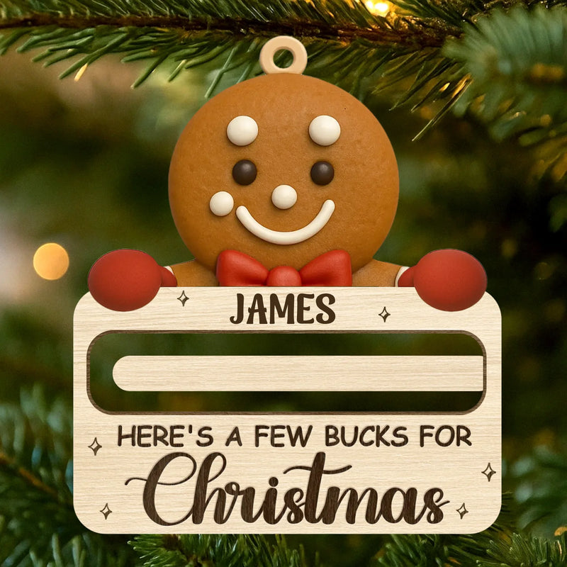 Custom Name Reindeer Christmas Money Gift - Personalized Ornament