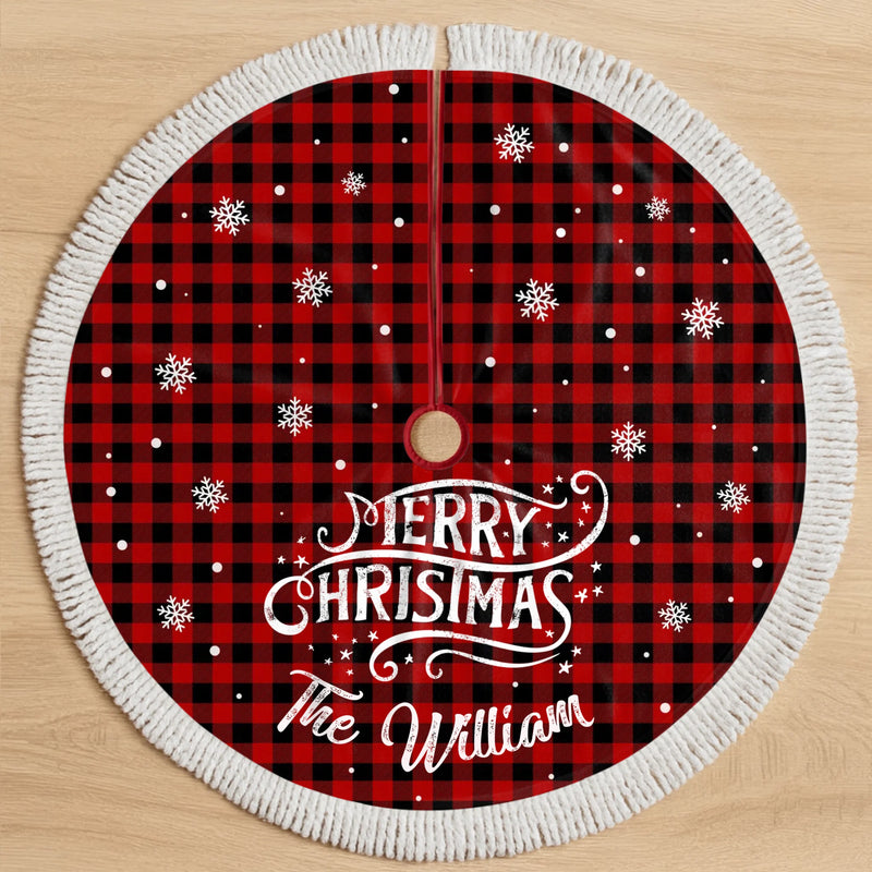 Custom Tree Skirt - Personalized Christmas Birthday Gifts For Mom, Dad, Brother, Sister, Kids - Home Grown With Love