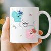 Custom Long Distance Mug - Personalized Best Friend Birthday Gifts For Women, Besties, Sisters, BFF - Hearts Stay Linked