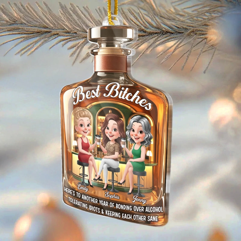 Custom Acrylic Ornament - Personalized Best Friend Christmas Birthday Gifts For Women, Besties, Sisters, BFF - Joy Finds Us Everywhere