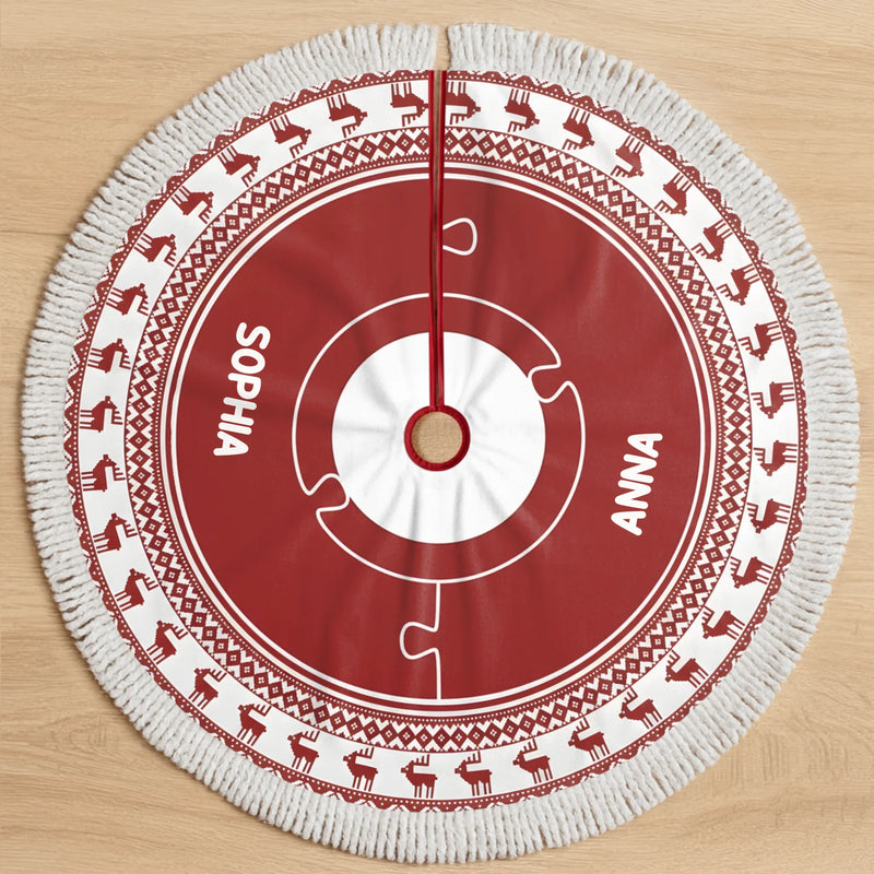 Custom Name Christmas Family Tree Decor - Personalized Tree Skirt