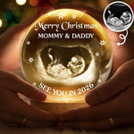Custom Ultrasound Christmas Gifts for Expecting Parents - Personalized Crystal Globe Lamp