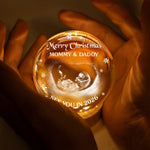 Custom Ultrasound Christmas Gifts for Expecting Parents - Personalized Crystal Globe Lamp