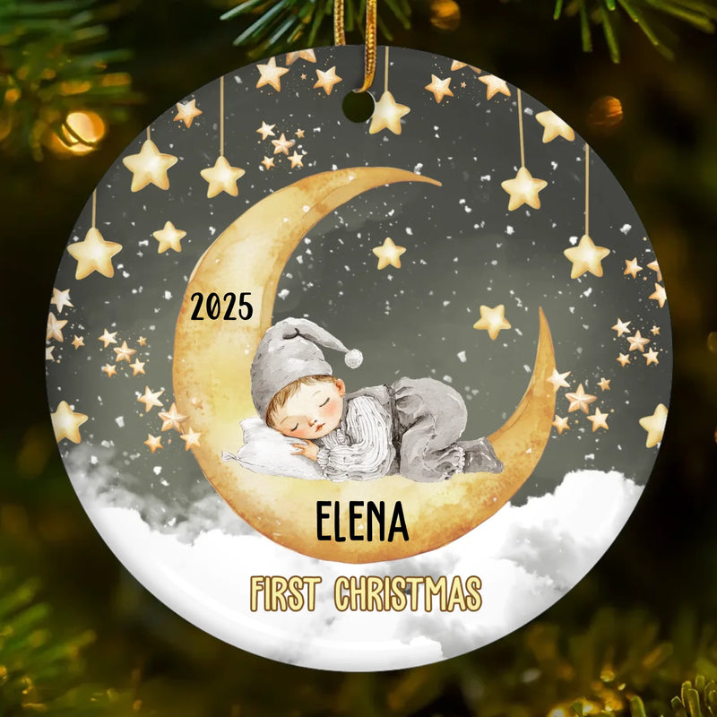 Custom Name Baby's First Christmas Gifts - Personalized Ceramic Ornament