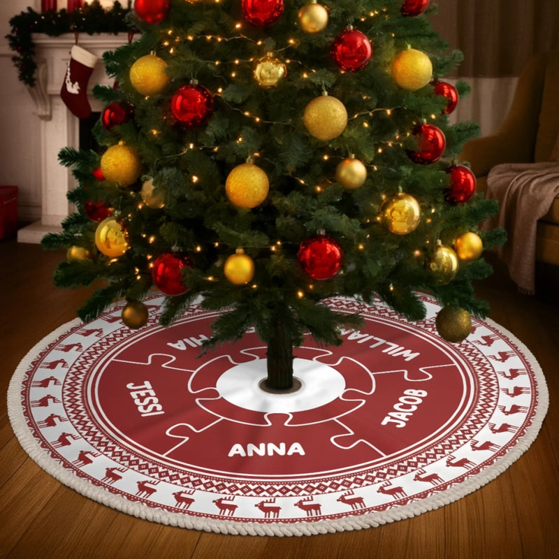 Custom Name Christmas Family Tree Decor - Personalized Tree Skirt