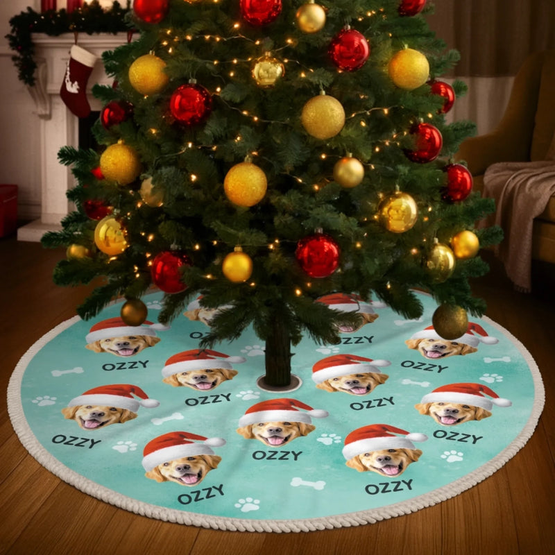 Custom Pet Photo Christmas Gifts for Dog Lovers - Personalized Tree Skirt