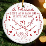 Custom Name Friendship Christmas Gifts - Personalized Ceramic Ornament