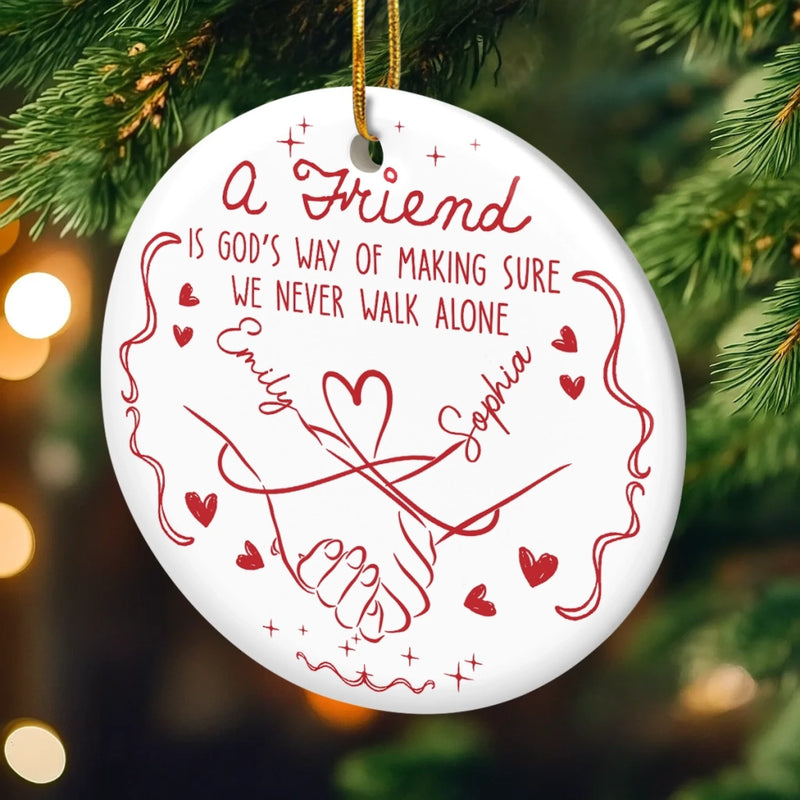 Custom Ceramic Ornament - Personalized Best Friend Christmas Birthday Gifts For Women, Besties, Sisters, BFF - Shared Smiles Endless Stories