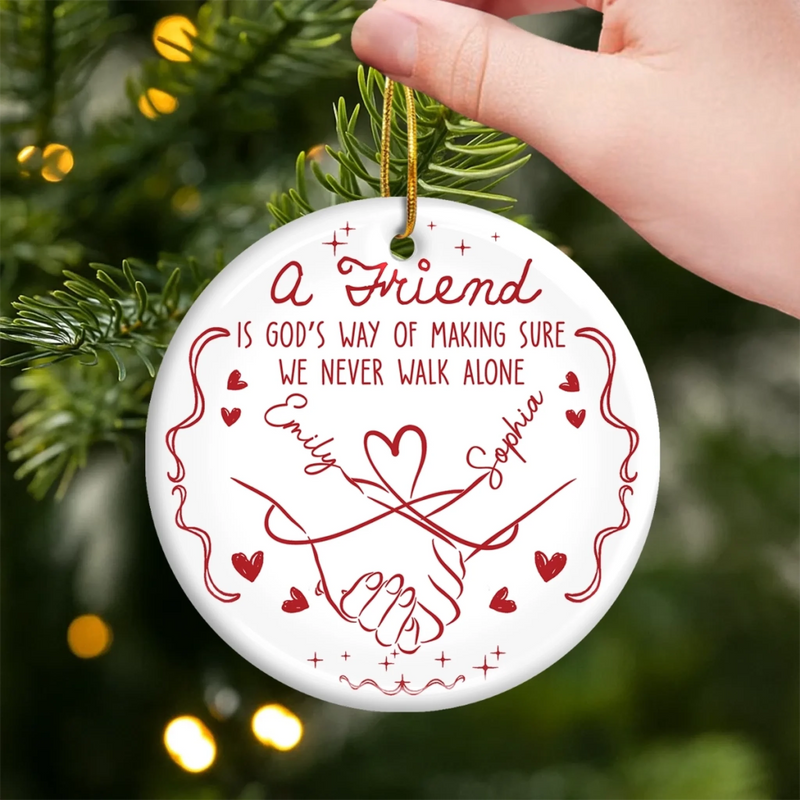 Custom Name Friendship Christmas Gifts - Personalized Ceramic Ornament