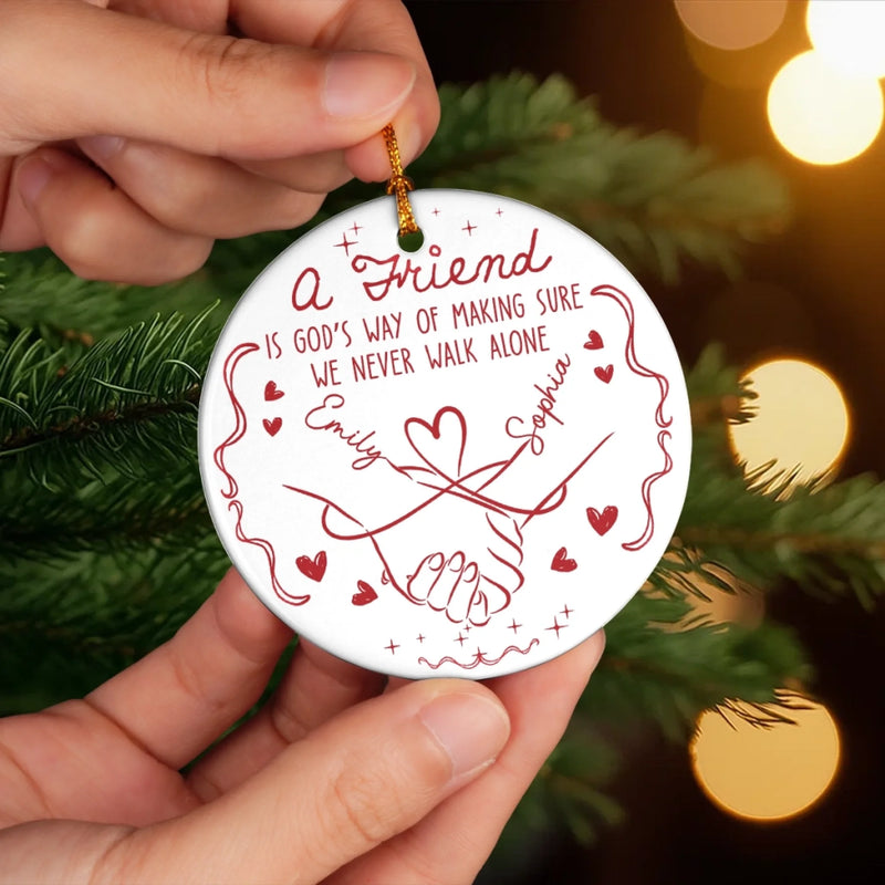 Custom Name Friendship Christmas Gifts - Personalized Ceramic Ornament