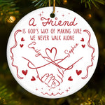 Custom Name Friendship Christmas Gifts - Personalized Ceramic Ornament