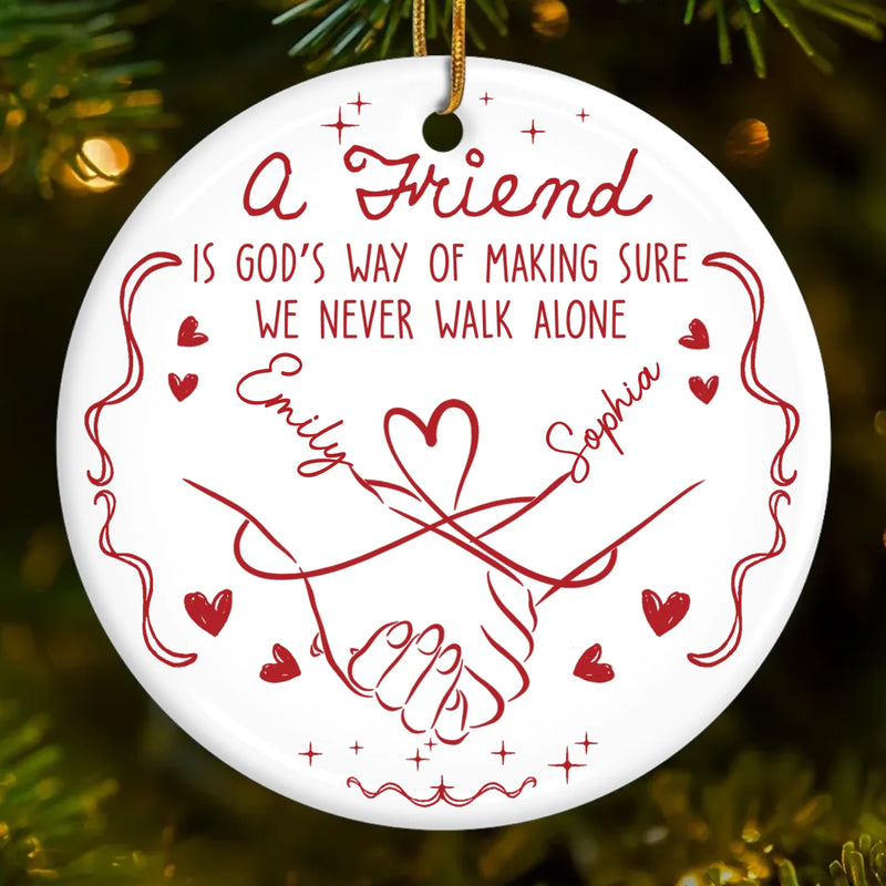 Custom Ceramic Ornament - Personalized Best Friend Christmas Birthday Gifts For Women, Besties, Sisters, BFF - Shared Smiles Endless Stories