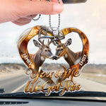 Custom Name Deer Couple Love Gifts - Personalized Car Ornament