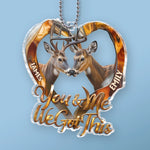 Custom Name Deer Couple Love Gifts - Personalized Car Ornament