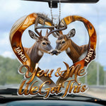 Custom Name Deer Couple Love Gifts - Personalized Car Ornament