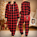Custom Photo Funny Christmas Gifts for Adults - Personalized Flap Back Onesie