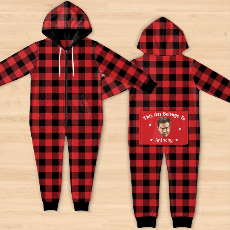 Custom Photo Funny Christmas Gifts for Adults - Personalized Flap Back Onesie